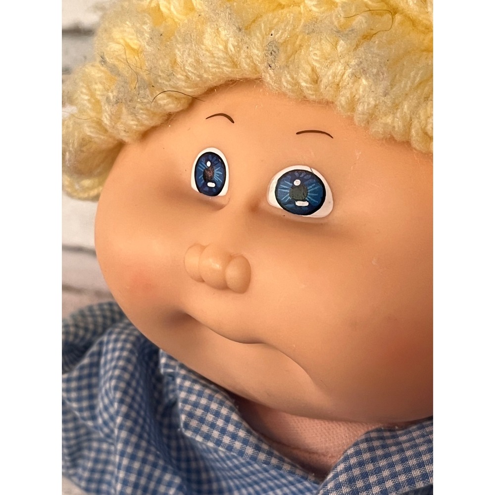 Vintage 1980s Cabbage Patch Doll Blonde Hair Blue Eyes - Picture 4 of 11